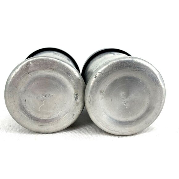 Turner Specialty Aluminum Salt & Pepper Shaker Black Lids 2.25" MCM - Picture 11 of 11